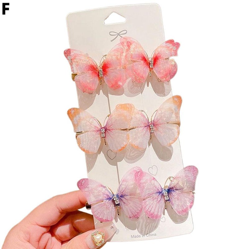 Butterfly hair clips for girls, princess style, cute and fairy-like children's hair accessories, wholesale hair clips, bangs clips, side clips